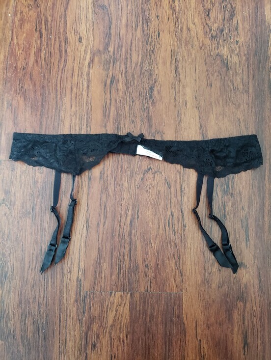Music Legs Other - Music Legs Black Lace Garter Belt with Bow Accent One Size